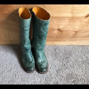 FRYE marbled green campus boots size 9.5